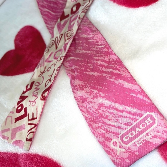 Authentic Coach Pink Love Headscarf. - Picture 9 of 13